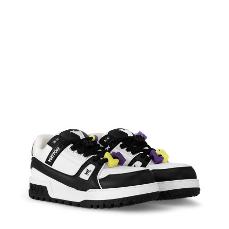 Louis Vuitton Trainer Sneaker (Black & White with Neon Accents)